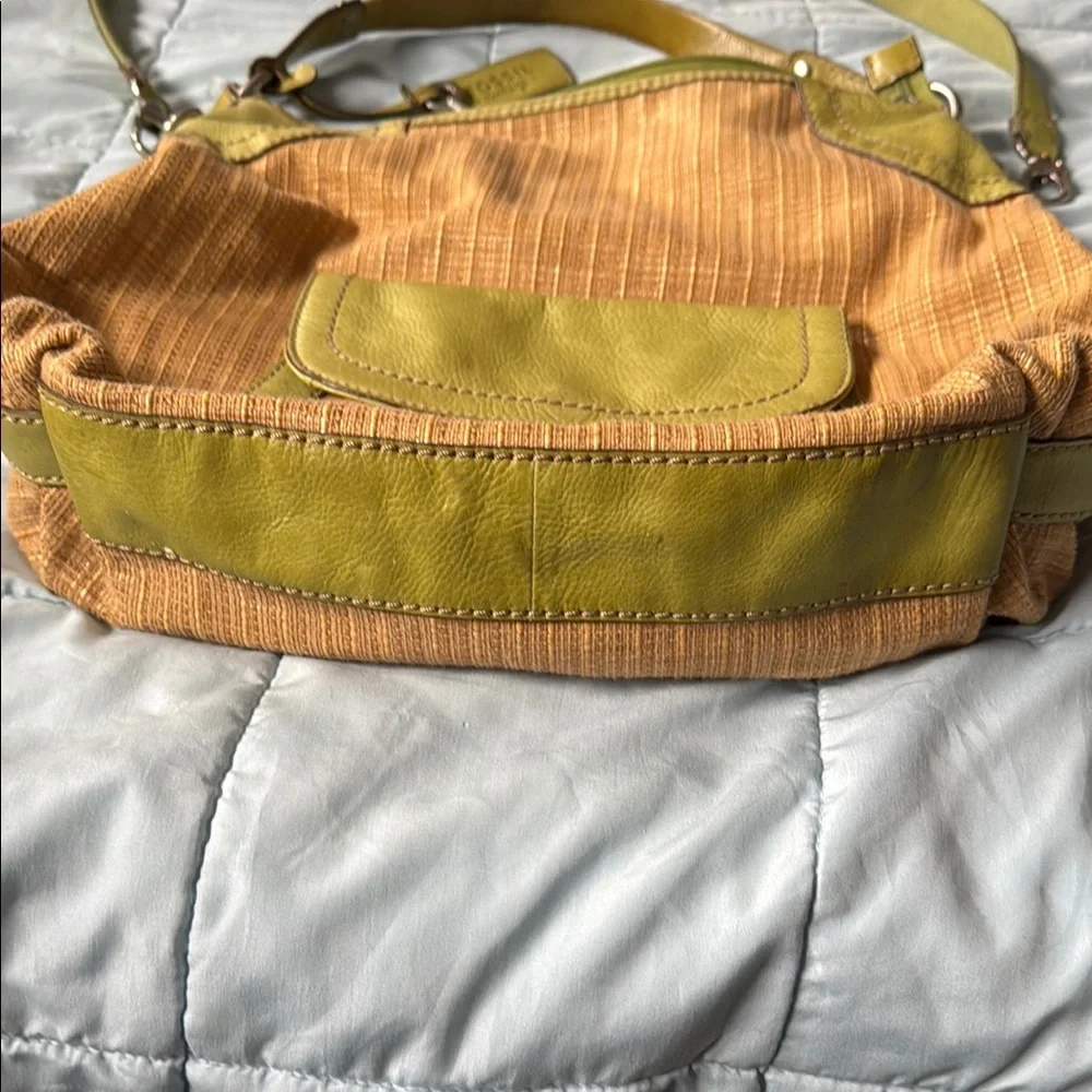 Fossil Yellow and Green Hobo Bag